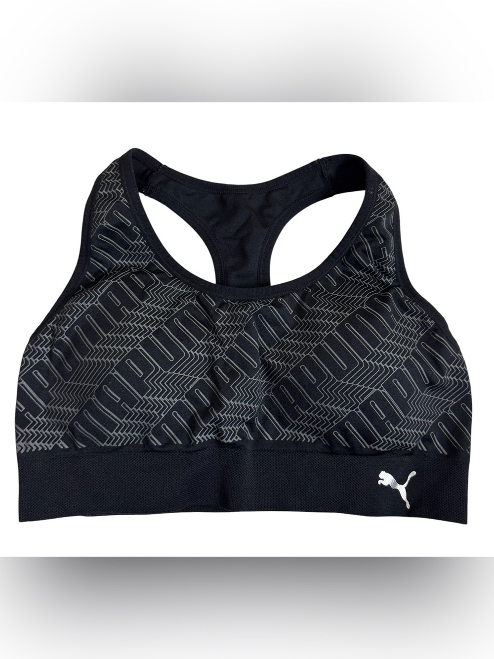 Puma Logo Print Padded Sports Bra Size M